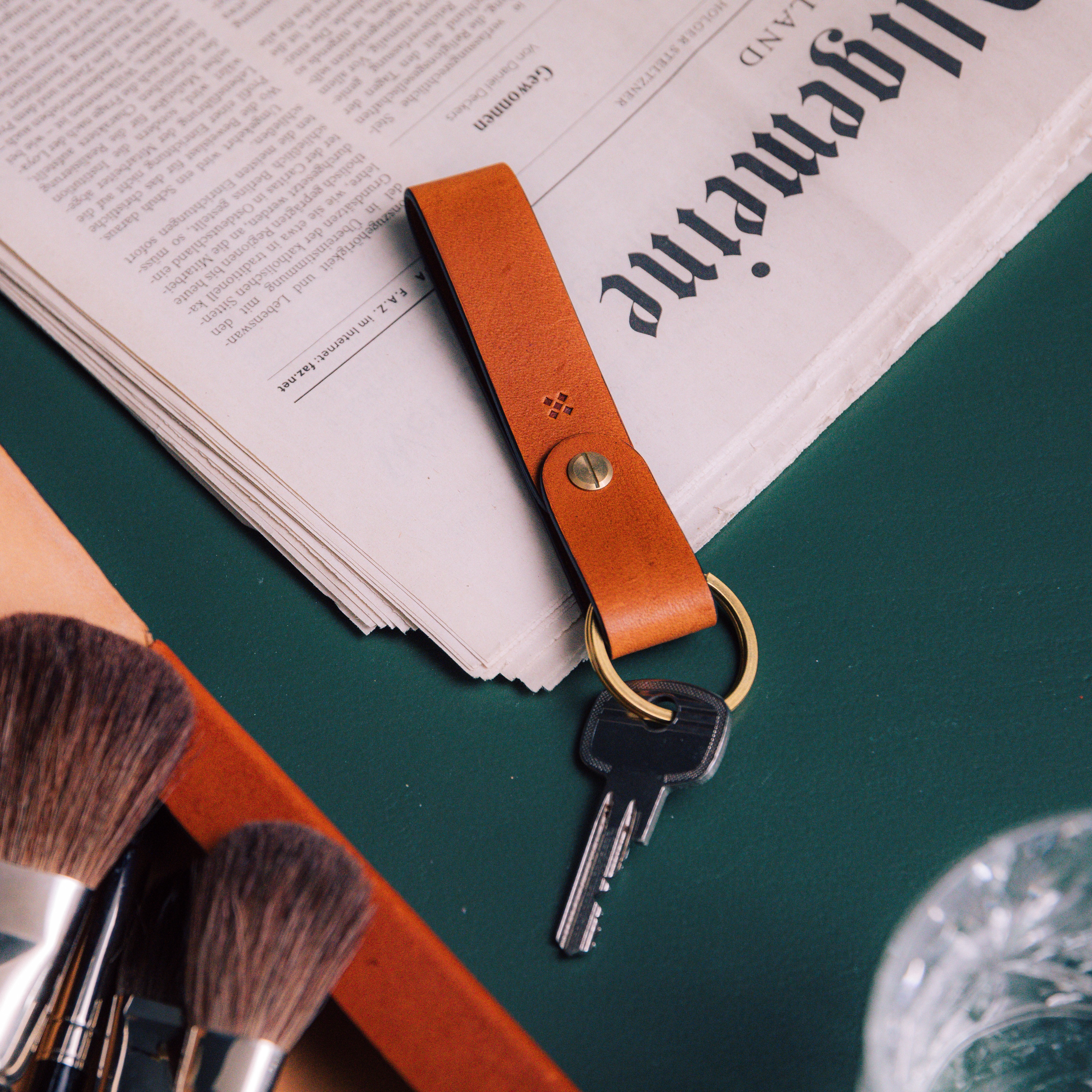 Leder Schlüsselanhänger, Key Chain RYNG Chestnut Leder Schlüsselanhänger, Key Chain RYNG Chestnut